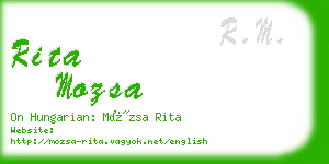 rita mozsa business card